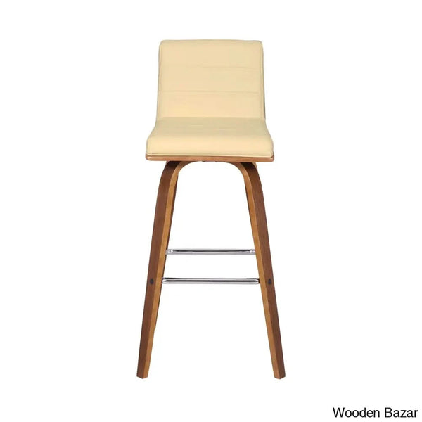 Hiramc Solid Wood Swivel Bar & Counter Stool