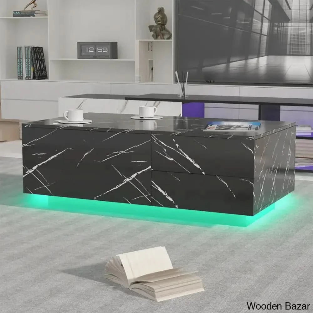 Hrishay Led Coffee And Center Table With Storage