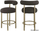 Hurlstono Upholstered Counterstool With Metal Frame (Set Of 2) Brown