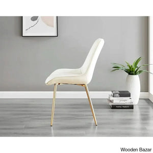 Industrial Chic Round Wood-Effect Dining Table Set With 6 Luxe Velvet Upholstered Chairs