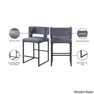 Ingaz Upholstered 26’’ Counter And Bar Stool With Metal Frame (Set Of 2)