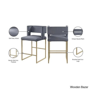 Ingaz Upholstered 26’’ Counter And Bar Stool With Metal Frame (Set Of 2)