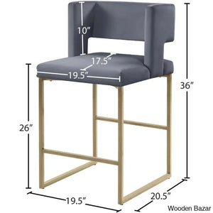 Ingaz Upholstered 26’’ Counter And Bar Stool With Metal Frame (Set Of 2)