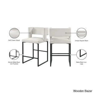 Ingaz Upholstered 26’’ Counter And Bar Stool With Metal Frame (Set Of 2)
