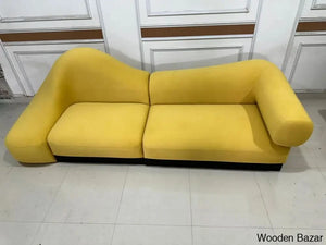 Italian Designer Curved Velvet Sofa Upholstered - Wooden Bazar