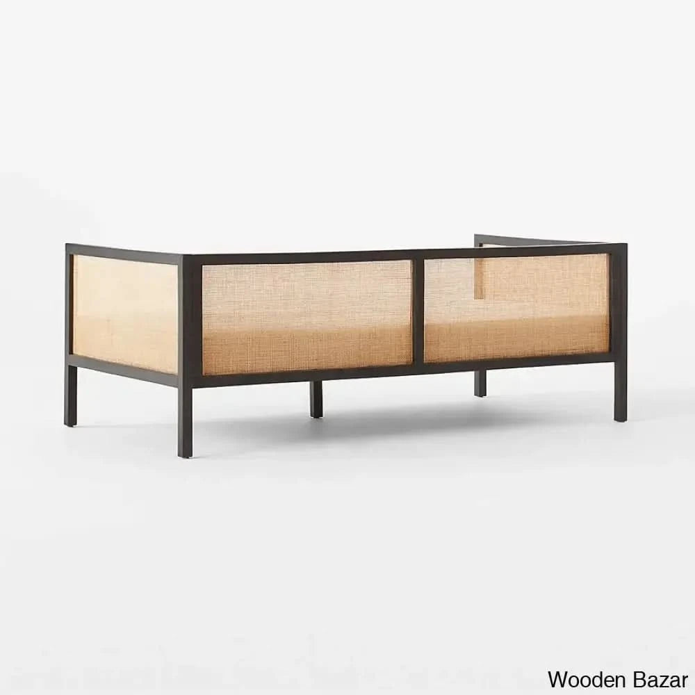 Jade Modish Solid Wood Cane Outdoor Daybed - Wooden Bazar Natural