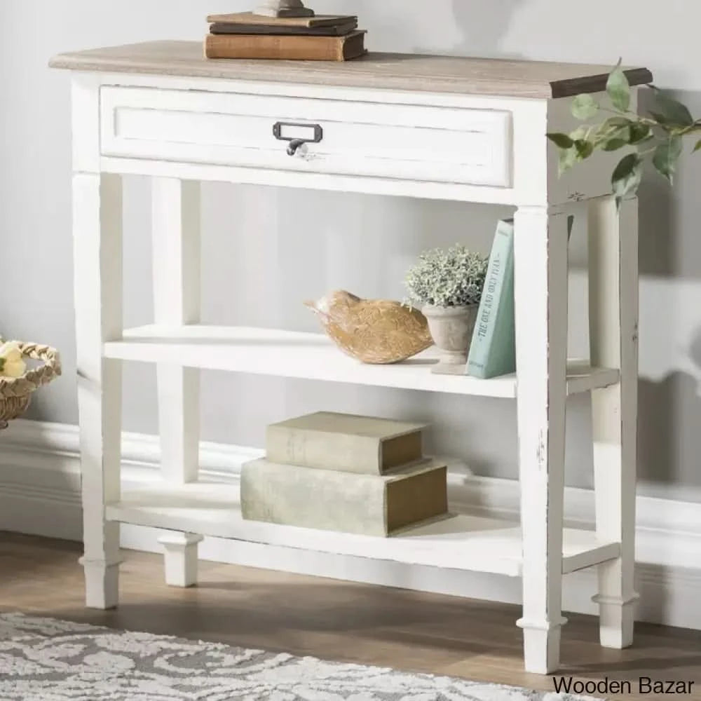 Wood End Table For Living Room - Console Table