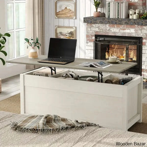 Jakiavion Coffee Table Farmhouse Lift Top And Center With Hidden Storage Sliding Barn Door For