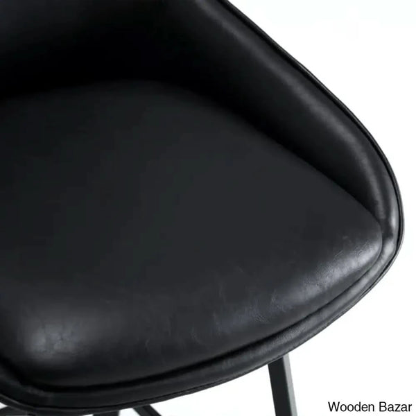 Janayshiax Swivel 25.2’’ Faux Leather Counter And Bar Stool (Set Of 2)