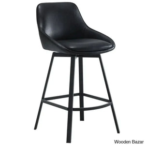 Janayshiax Swivel 25.2’’ Faux Leather Counter And Bar Stool (Set Of 2)