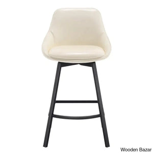 Janayshiax Swivel 25.2’’ Faux Leather Counter And Bar Stool (Set Of 2)