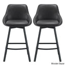 Janayshiax Swivel 25.2’’ Faux Leather Counter And Bar Stool (Set Of 2) Dark Gray