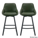 Janayshiax Swivel 25.2’’ Faux Leather Counter And Bar Stool (Set Of 2) Green