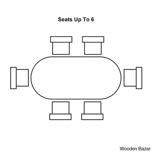 Japandi Style Oval Extendable Dining Table Set