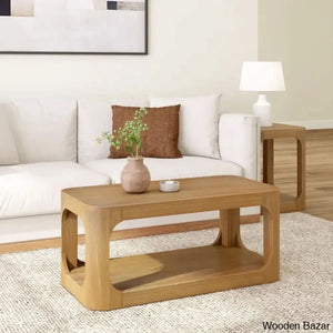Jasmarie 4 Legs Coffee And Center Table With Storage Pecan