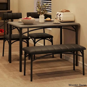 Jatta Stylish 4 Seater Dining Table Set - Wooden Bazar