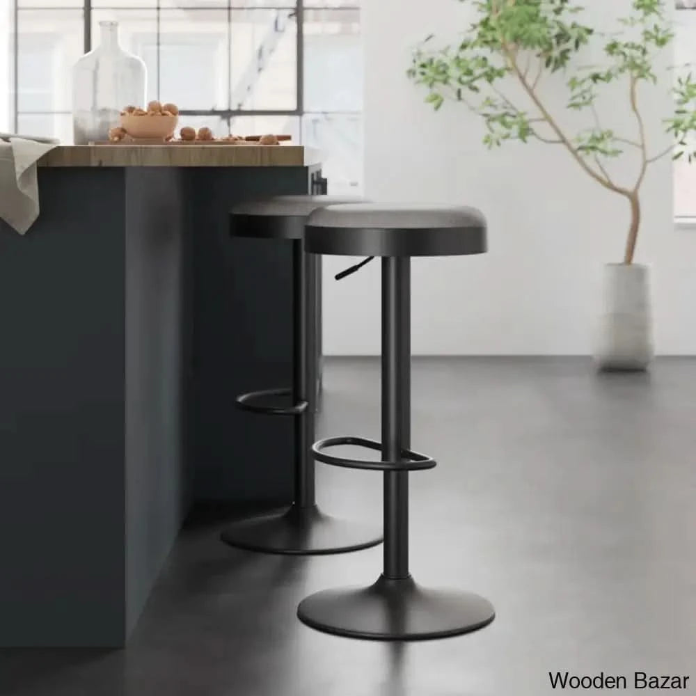 Jaydonw Swivel Upholstered Adjustable Height Counter And Bar Stool With Metal Frame (Set Of 2)