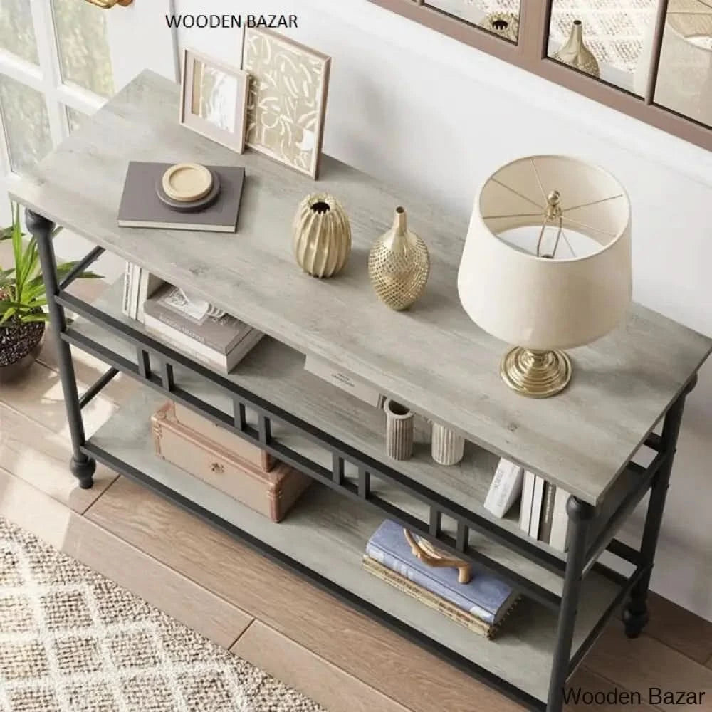Carved Wood Accent Table - Console Table