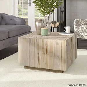 Jellen Solid Wood Coffee And Center Table White Wash