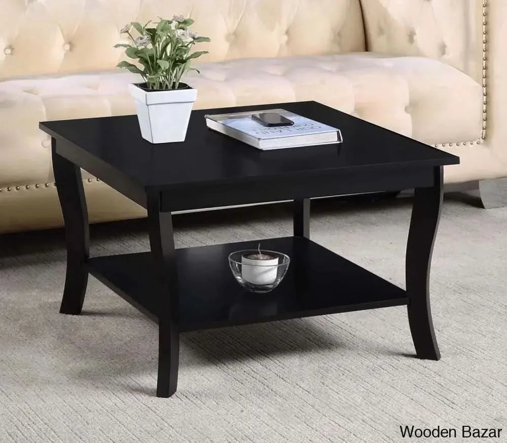 Jeriome Coffee Table With Shelf And Center Black