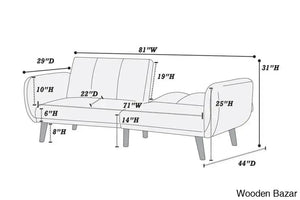 Jessica Elegant Modern Sofa In Mustard Color - Wooden Bazar
