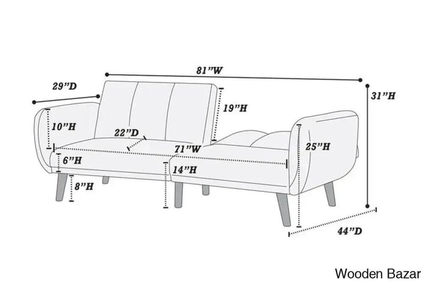 Jessica Elegant Modern Sofa In Mustard Color - Wooden Bazar
