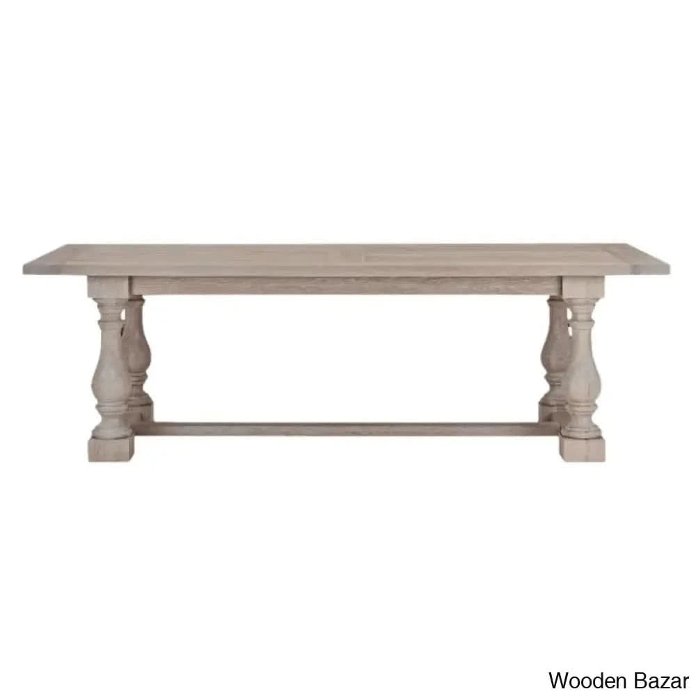 Jex Teak Wood Modern Rectangular Dining Table - Wooden Bazar