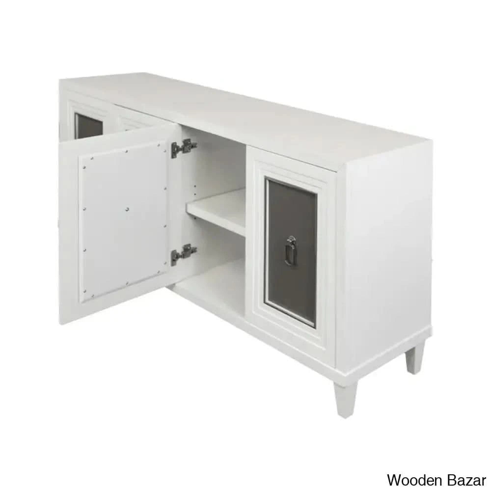 Glass Table - Wood Console Table