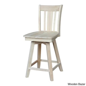 Josline Swivel Solid Wood Counter And Bar Stool (24’’ Seat Height)