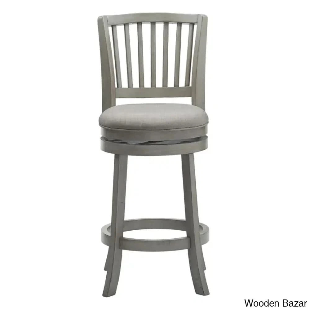 Jovies Swivel Counter & Bar Stool Antique Gray / Grey Linen (29.96’’ Seat Height)