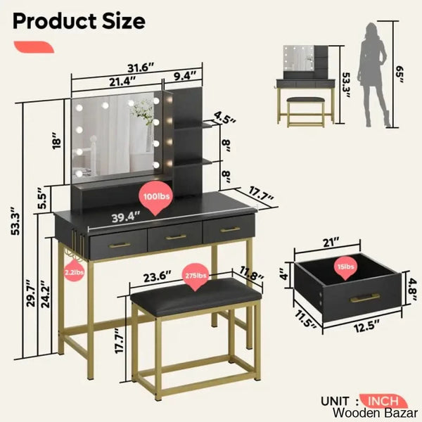 Dressing Table with Stool-6