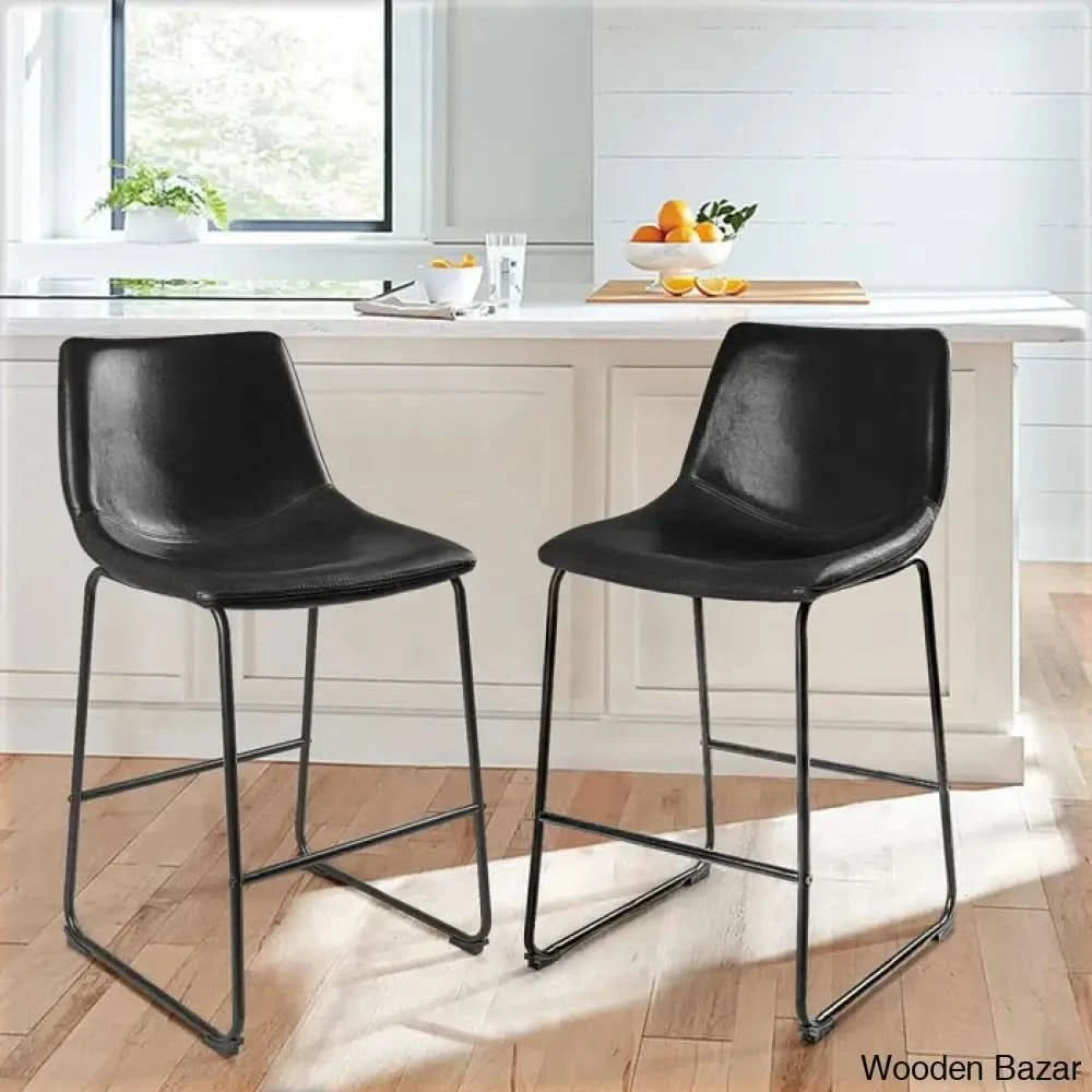 Julienno Swivel Bar & Counter Stool (Set Of 2) Brown / (28.5’’ Seat Height)