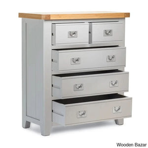 Kachelle 5 Drawer Chest In Solid Wood Modish Stylish - Wooden Bazar