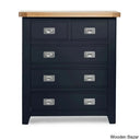Kachelle 5 Drawer Chest In Solid Wood Modish Stylish - Wooden Bazar Blue