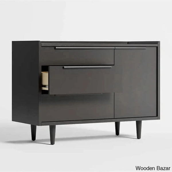 Kade Chic Solid Wood Tate Walnut 3 Chest Of Drawer - Wooden Bazar