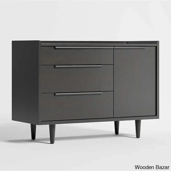 Kade Chic Solid Wood Tate Walnut 3 Chest Of Drawer - Wooden Bazar