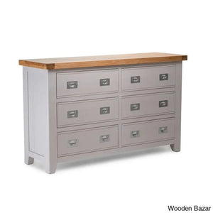 Kaela Modish Stylish Solid Wood Chest Of Drawer With 6 - Wooden Bazar