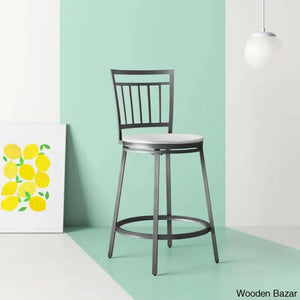 Kanagyl Swivel Counter And Bar Stool With Metal Frame Whitewashed / (25’’ Seat Height)