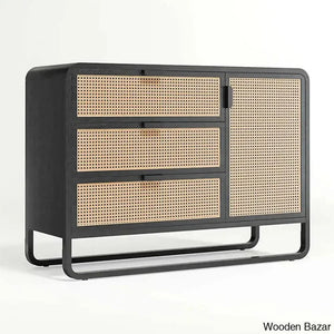 Kandice Refined Functionality Solid Wood Anaise Cane 3-Drawer Chest