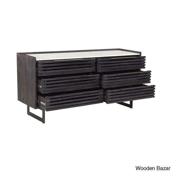 Karrie 6 Chest Of Drawers With Seamless Harmoney - Wooden Bazar