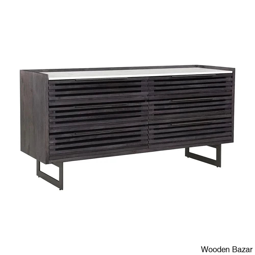 Karrie 6 Chest Of Drawers With Seamless Harmoney - Wooden Bazar