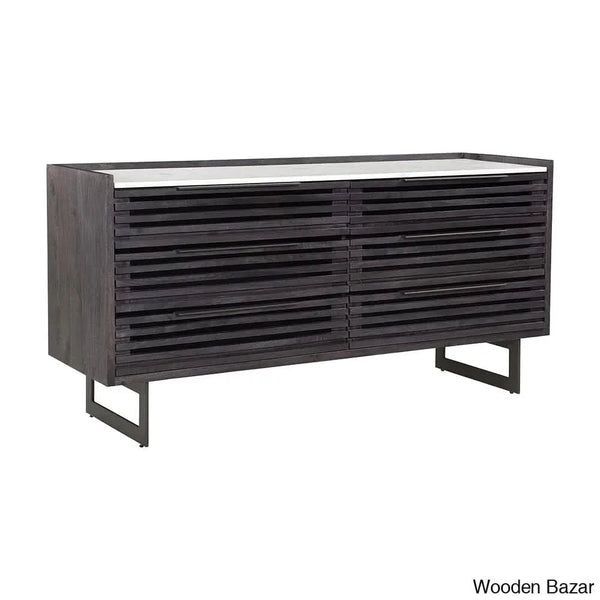 Karrie 6 Chest Of Drawers With Seamless Harmoney - Wooden Bazar