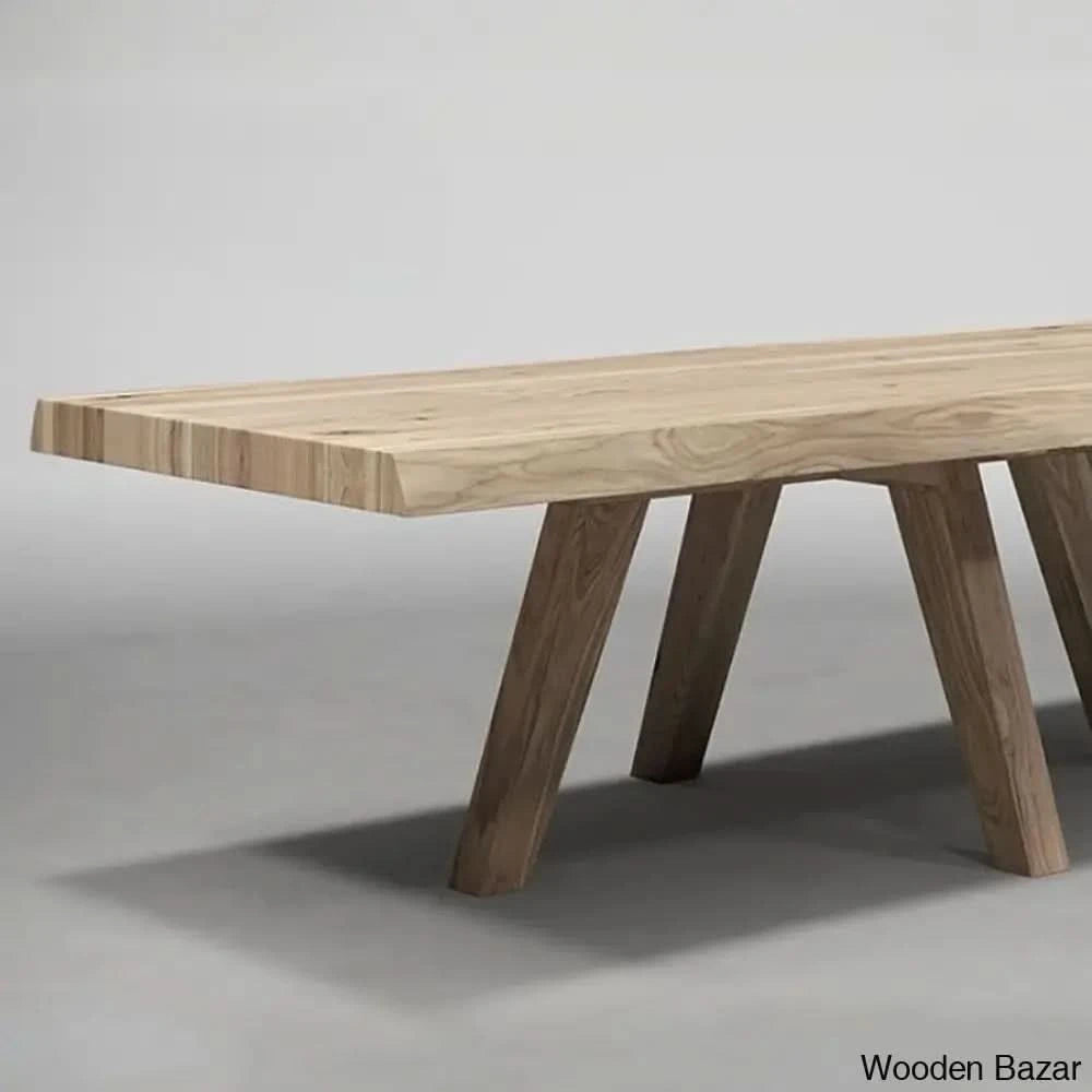 Keats New Live Edge Dining Table In Solid Wood Finish