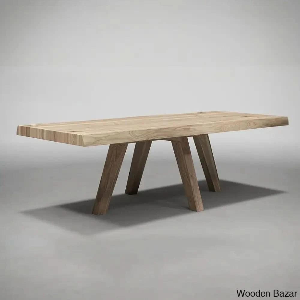 Keats New Live Edge Dining Table In Solid Wood Finish