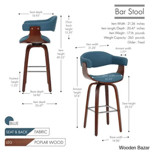 Keishaz Swivel Fabric Mid-Century Counter And Bar Stool (Set Of 2)