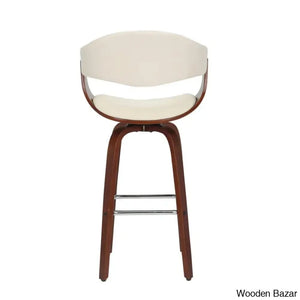 Keishaz Swivel Fabric Mid-Century Counter And Bar Stool (Set Of 2)