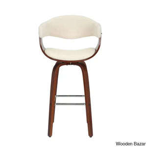 Keishaz Swivel Fabric Mid-Century Counter And Bar Stool (Set Of 2)