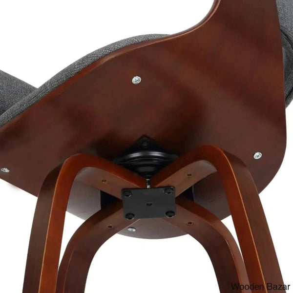 Keishaz Swivel Fabric Mid-Century Counter And Bar Stool (Set Of 2)