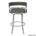 Kellumo Swivel Counter And Bar Height Stool With Arms In Faux Leather Upholstery Metal Legs Chrome