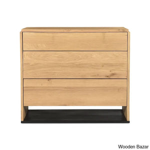 Kennice 3 Chest Of Drawers In Solid Wood With Timeless Tresures - Wooden Bazar